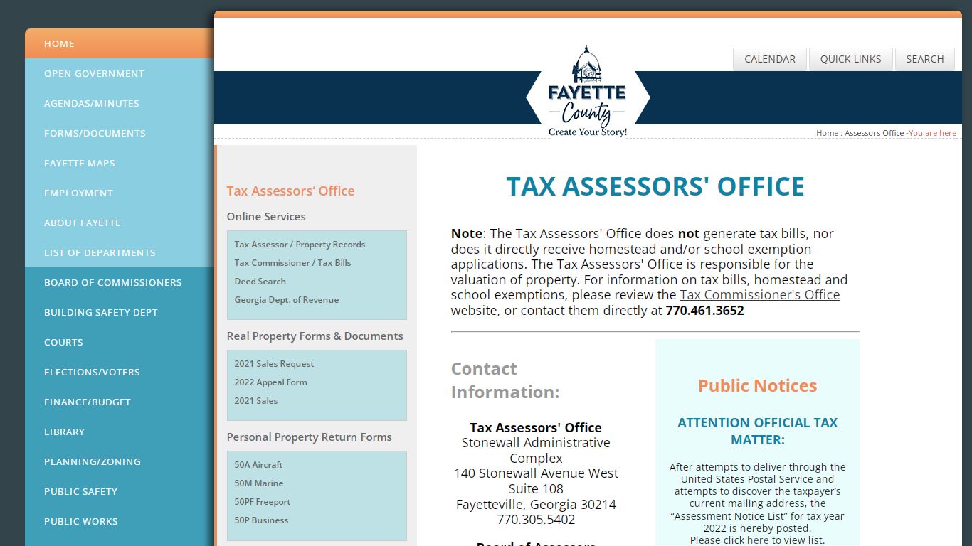 Tax Assessors’ Office - Fayette County, Georgia