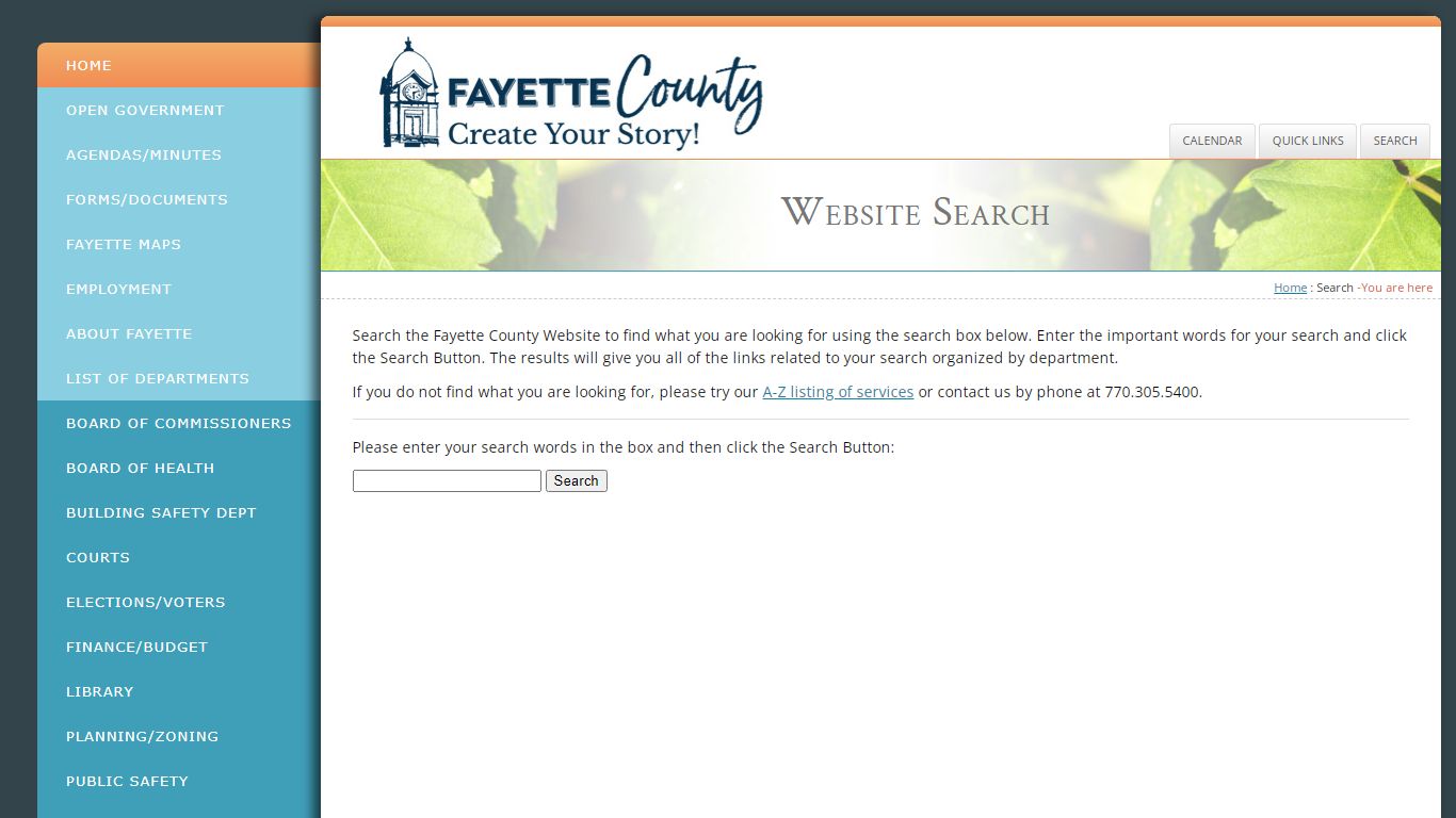 Fayette County Website Search